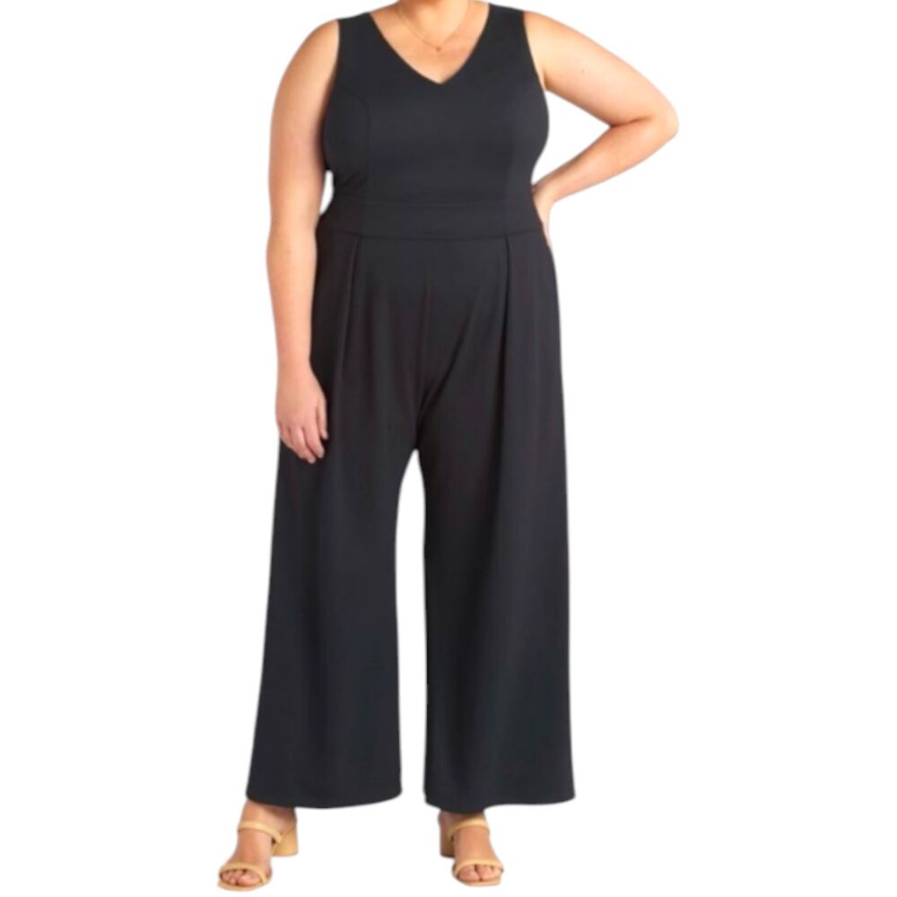 41 Hawthorn Black V-Neck Wide-Leg Jumpsuit
